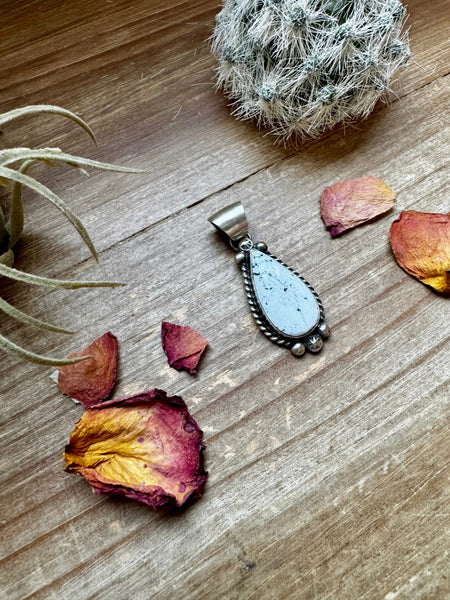 White Buffalo Teardrop Pendant