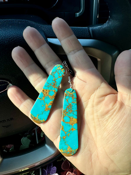 Turquoise Slab Earrings