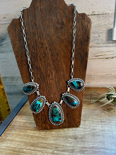 Blackjack Turquoise 5-Stone Necklace