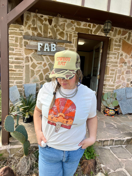 Cowboy Hat Embroidered Trucker Hat