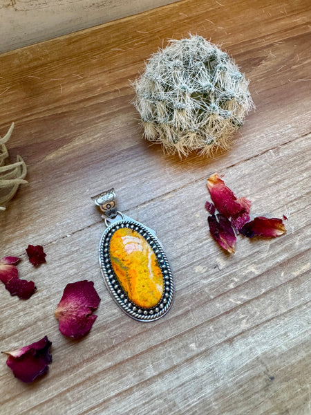 Bumblebee Jasper Oval Pendant