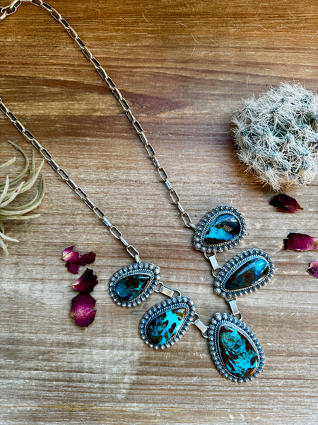 Blackjack Turquoise 5-Stone Necklace