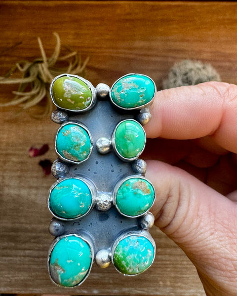 Large Mixed Turquoise Stone Ring- Adjustable