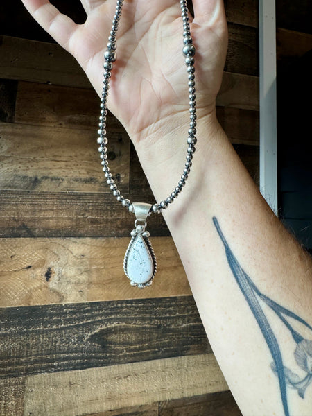 White Buffalo Teardrop Pendant