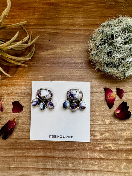 Violet Rose Stud Earrings