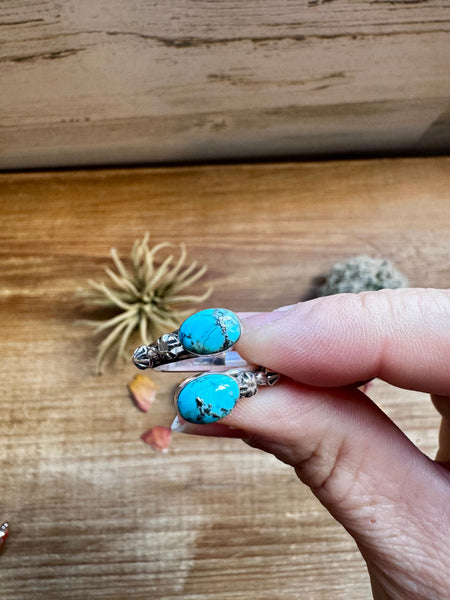 Kingman Turquoise and Sterling Silver Adjustable Band Ring