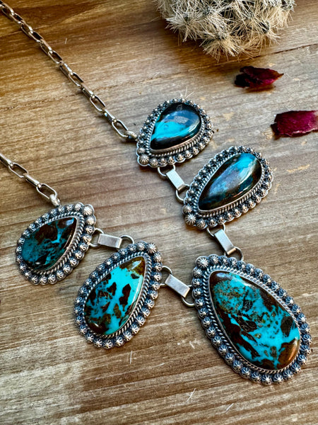 Blackjack Turquoise 5-Stone Necklace