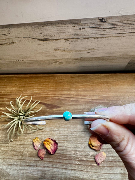 Dainty Kingman Turquoise and Sterling Silver Cuff