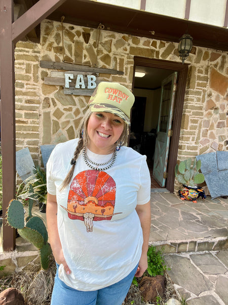 Cowboy Hat Embroidered Trucker Hat