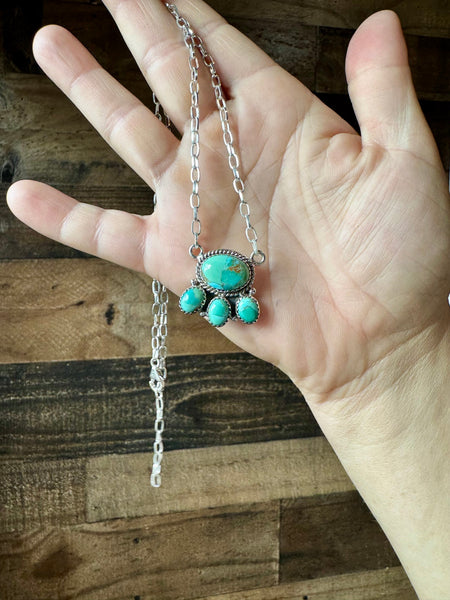 Cluster Kingman Turquoise Necklace