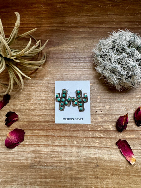 Cactus Turquoise Stud Earrings