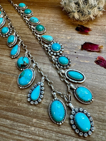 Kingman Turquoise Charm Style Necklace