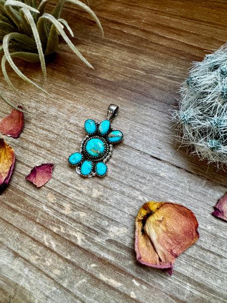 Multi Stone Kingman Turquoise Pendant