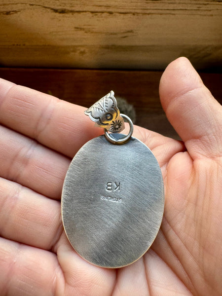 White Buffalo Oval Pendant