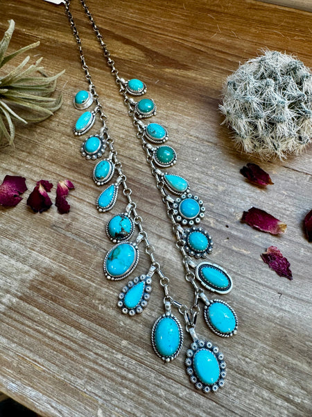 Kingman Turquoise Charm Style Necklace