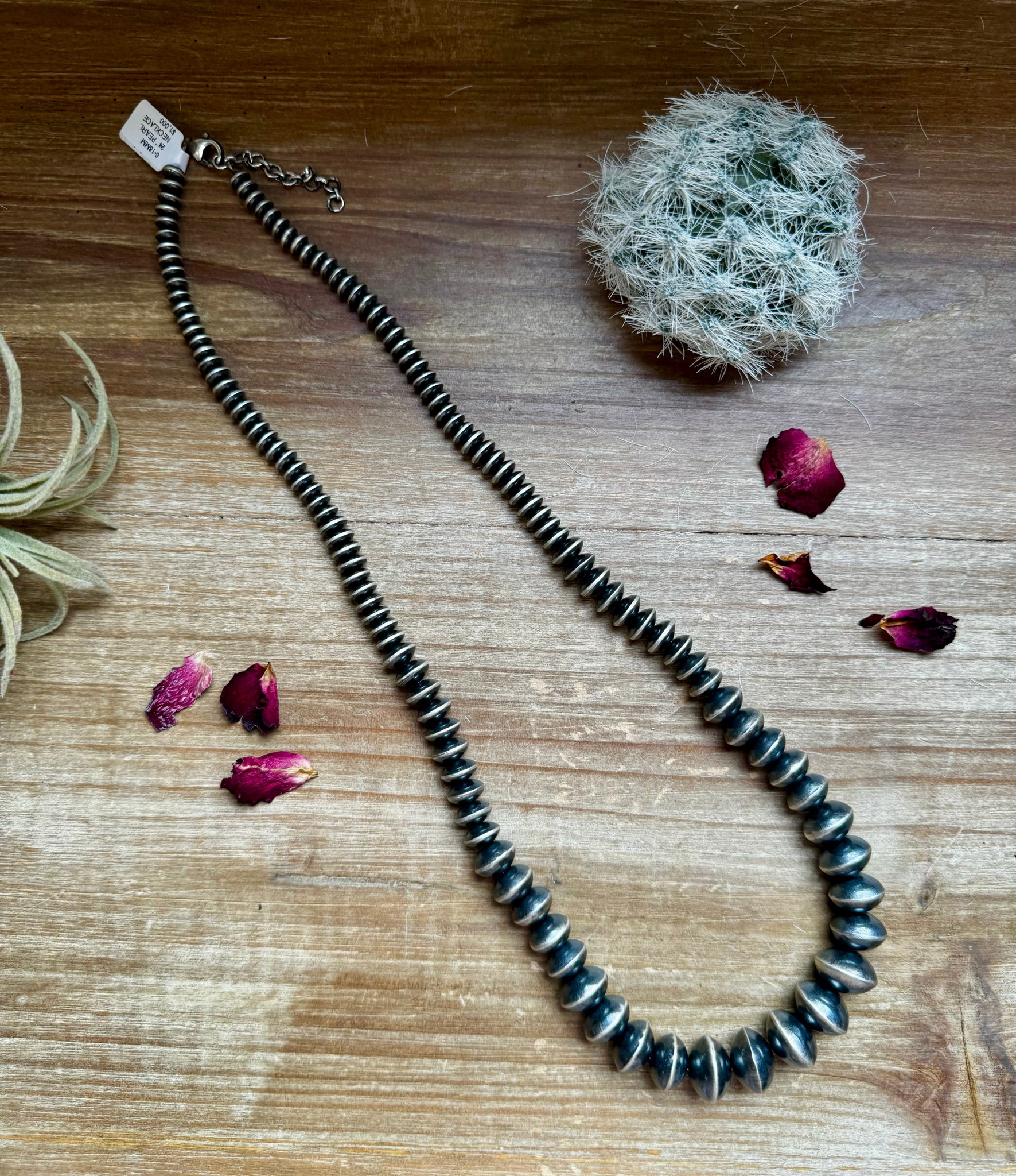 Graduated "Navajo Style" Pearl Necklace- 24"