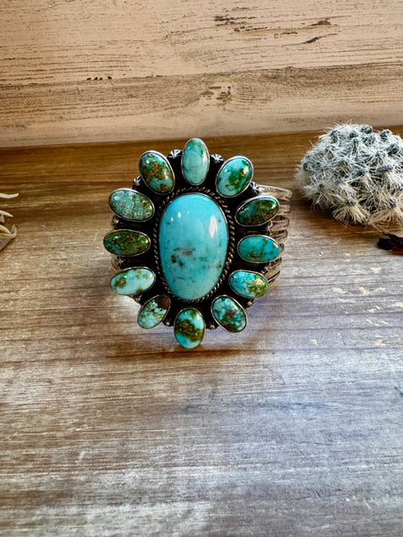 Sonoran Turquoise Cluster Cuff Bracelet