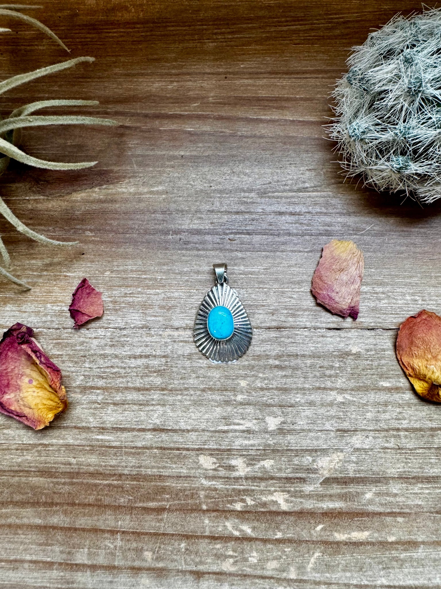 Kingman Turquoise Teardrop Pendant