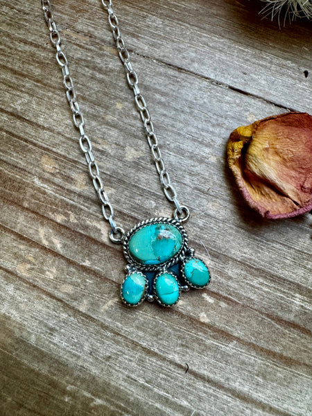 Cluster Kingman Turquoise Necklace