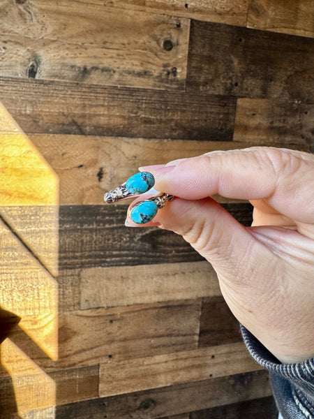 Kingman Turquoise and Sterling Silver Adjustable Band Ring