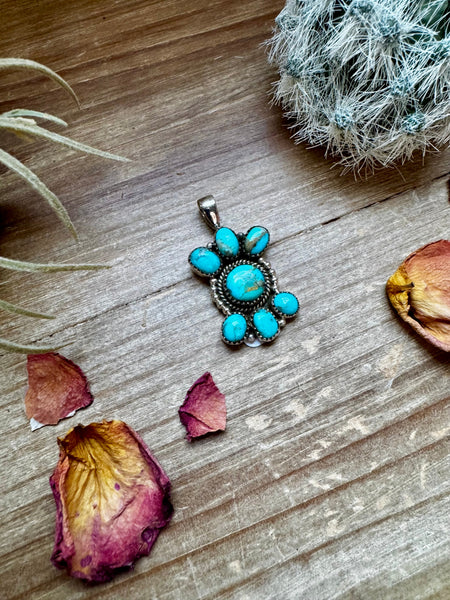 Multi Stone Kingman Turquoise Pendant