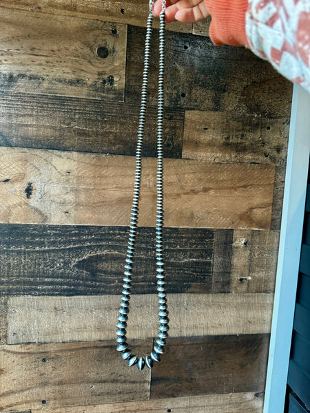 Graduated Sterling Silver "Navajo Style" Pearls - 36"