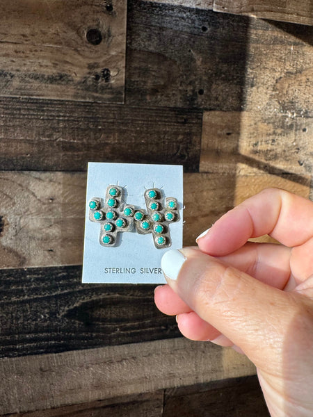 Cactus Turquoise Stud Earrings