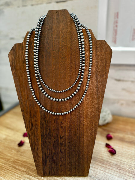 NEW! Build Your Own "Navajo Style" Sterling Silver Pearls Necklace