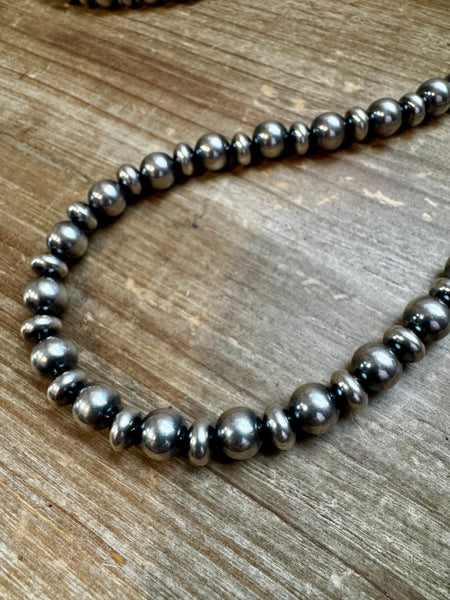 10mm Round and Saucer Pearl Necklace-54"