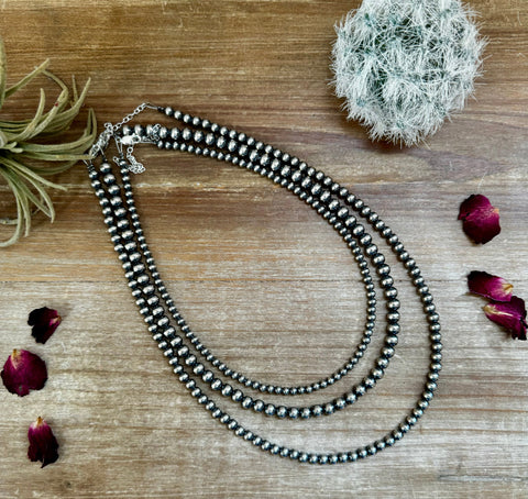 NEW! Build Your Own "Navajo Style" Sterling Silver Pearls Necklace