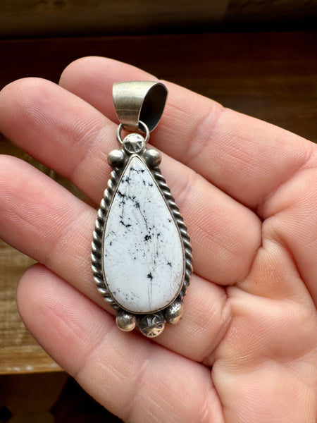 White Buffalo Teardrop Pendant