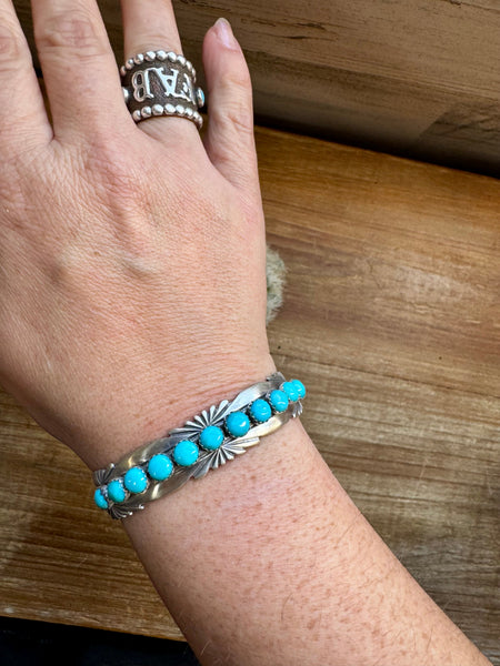 Kingman Turquoise & Sterling Silver Cuff Bracelet