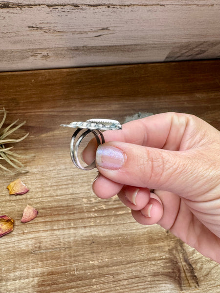 Pink Conch and Sterling Silver Ring -Size 7