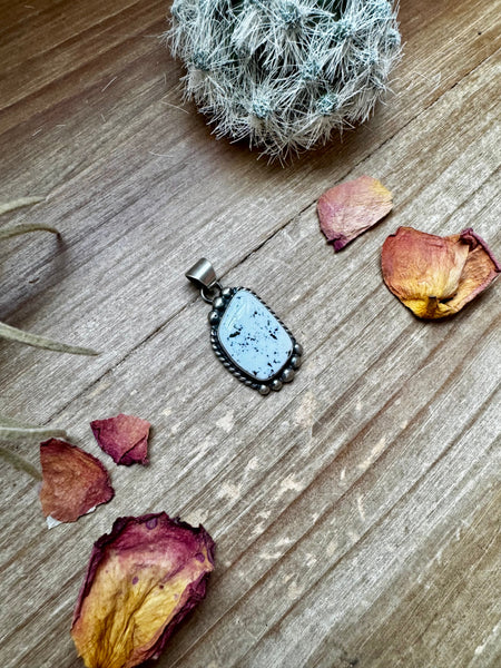 White Buffalo & Sterling Silver Pendant