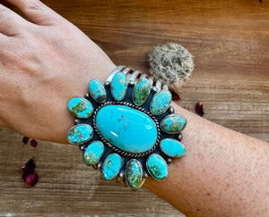 Sonoran Turquoise Cluster Cuff Bracelet