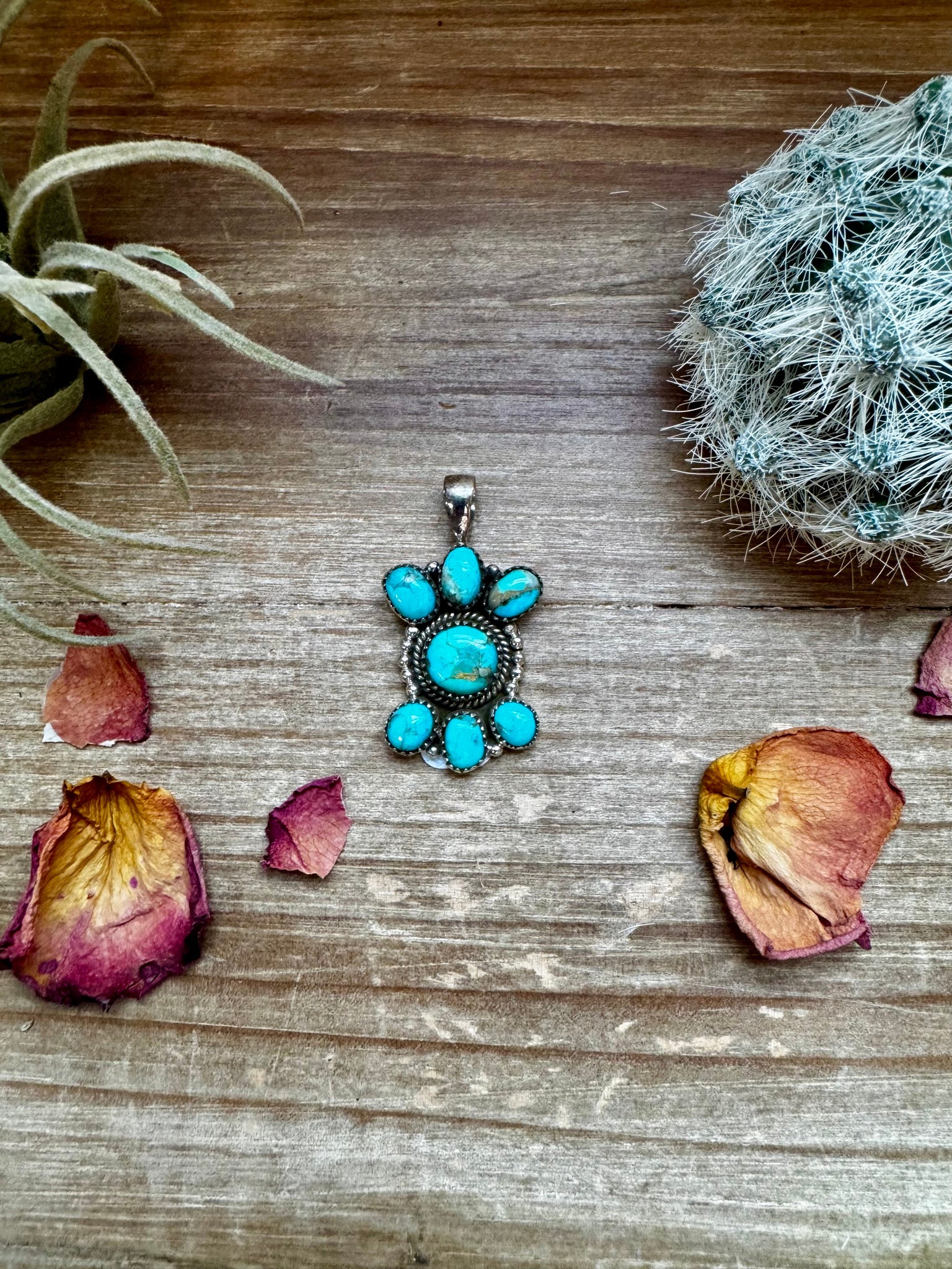 Multi Stone Kingman Turquoise Pendant