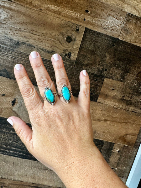 Kingman Turquoise Ring-Size 7 & 8