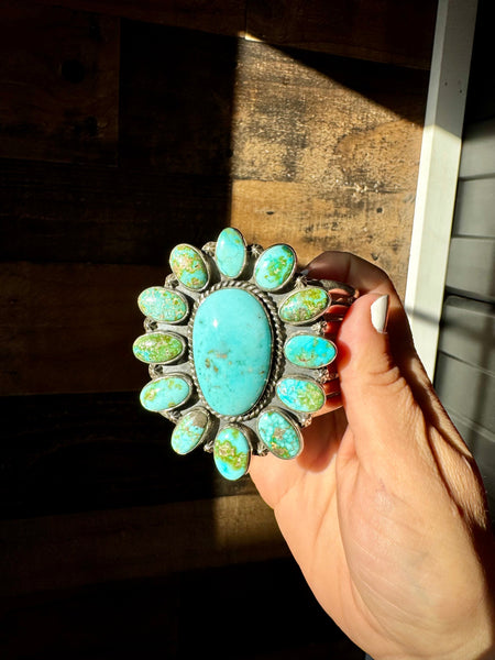 Sonoran Turquoise Cluster Cuff Bracelet