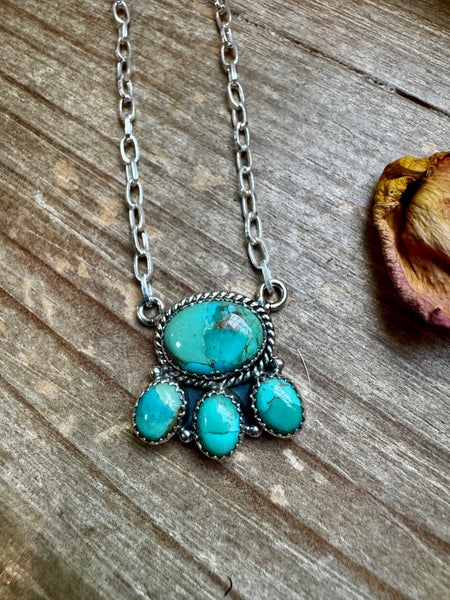 Cluster Kingman Turquoise Necklace