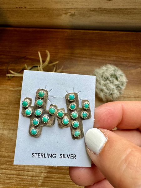 Cactus Turquoise Stud Earrings