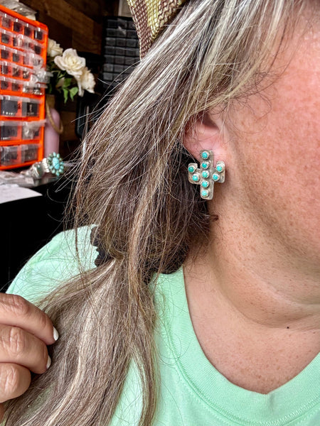 Cactus Turquoise Stud Earrings