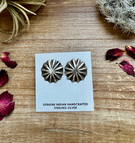 Sterling Silver Concho Earrings