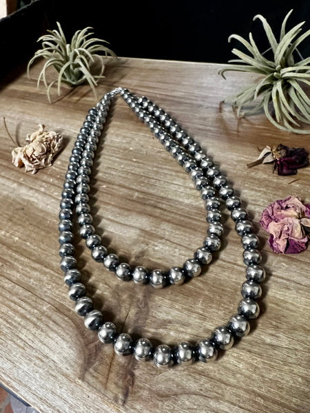 10 mm Sterling Silver Pearls Necklace- 18-20"