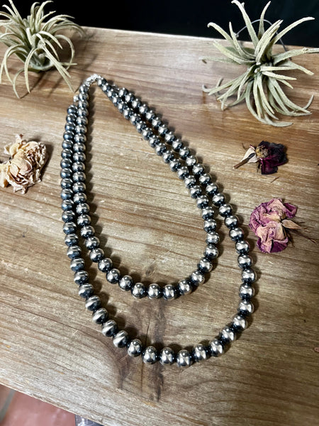 10 mm Sterling Silver Pearls Necklace- 18-20"