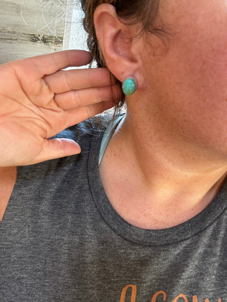 Turquoise Oval Stud Earrings